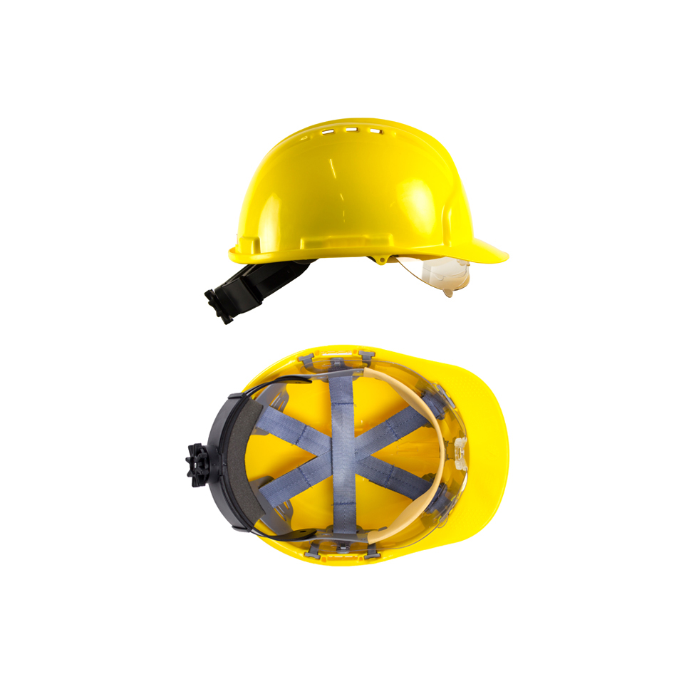07105020 Safety helmet with integral visor For optimal protection of the head, a safety helmet should be adjusted to the size of the head of the user. The usefulness of the helmet duration is determined by , among others , cold, heat, chemicals, sunlight and incorrect use.